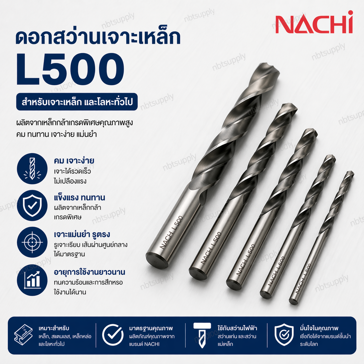 NACHI L500 0.35 ดอกสว่านเจาะเหล็ก